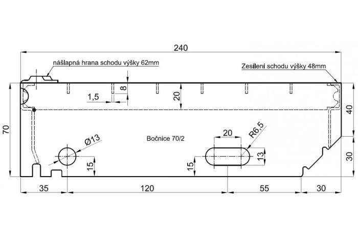 Schodišťové stupně 600x240/30x30