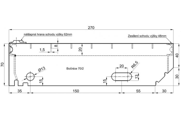 Schodišťové stupně 800x270/30x10