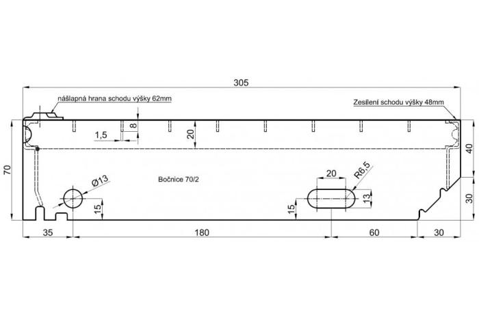Schodišťové stupně 800x305/30x10
