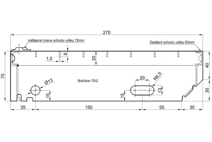 Schodišťové stupně 1100x270/30x10