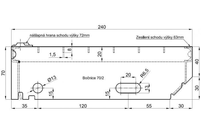 Schodišťové stupně 1000x240/30x30