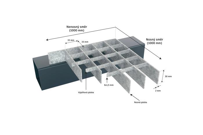 Lisované rošty 1000x1000_30x30_30x2