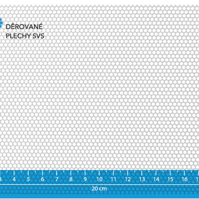 Děrovaný plech Rv 2-3 nerez 1.4301