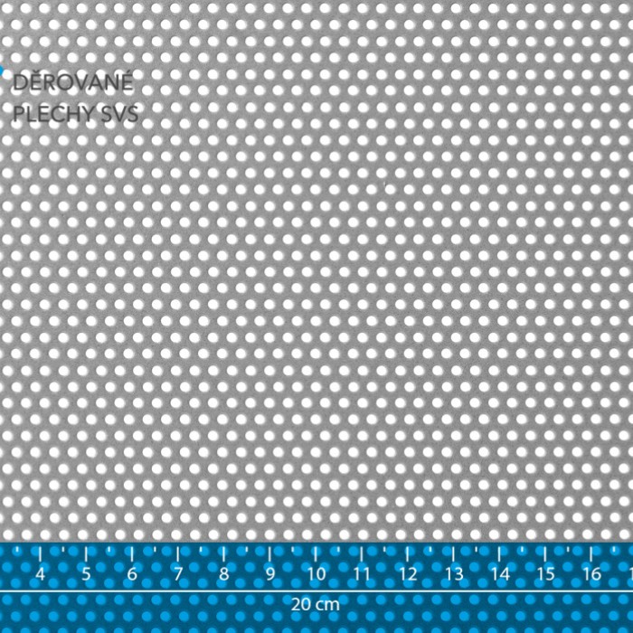 Děrovaný plech Rv 2-4 nerez 1.4301