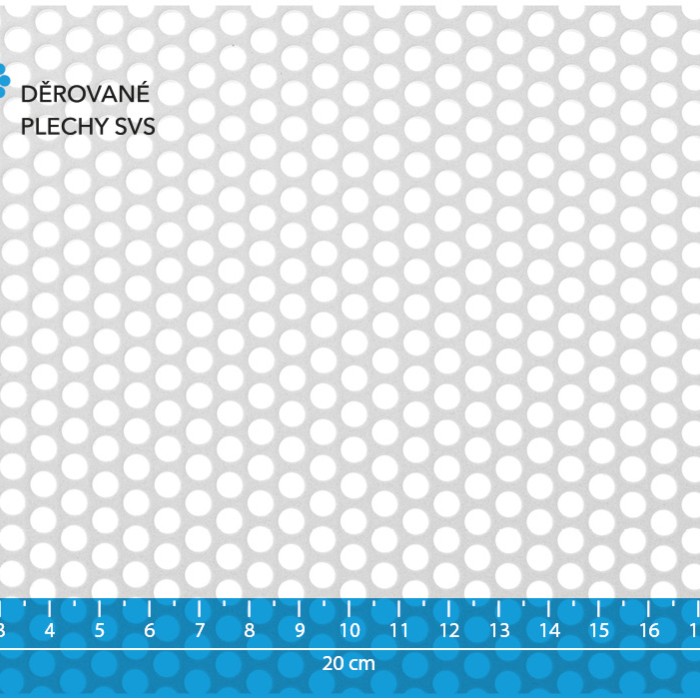 Děrovaný plech Rv 5-7 nerez 1.4301