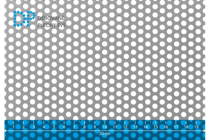 Děrovaný plech Rv 5-8 nerez 1.4301