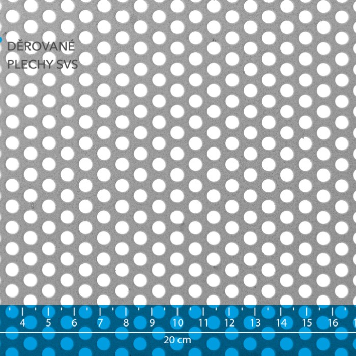 Děrovaný plech Rv 5-8 nerez 1.4404