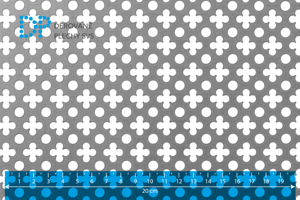 Děrovaný plech ocelový Křížek - tečka No. 10