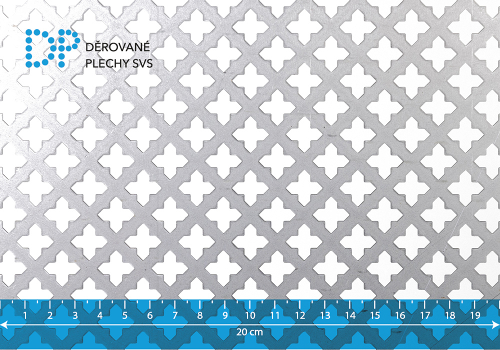 Děrovaný plech ocelový Křížek ostrý 11